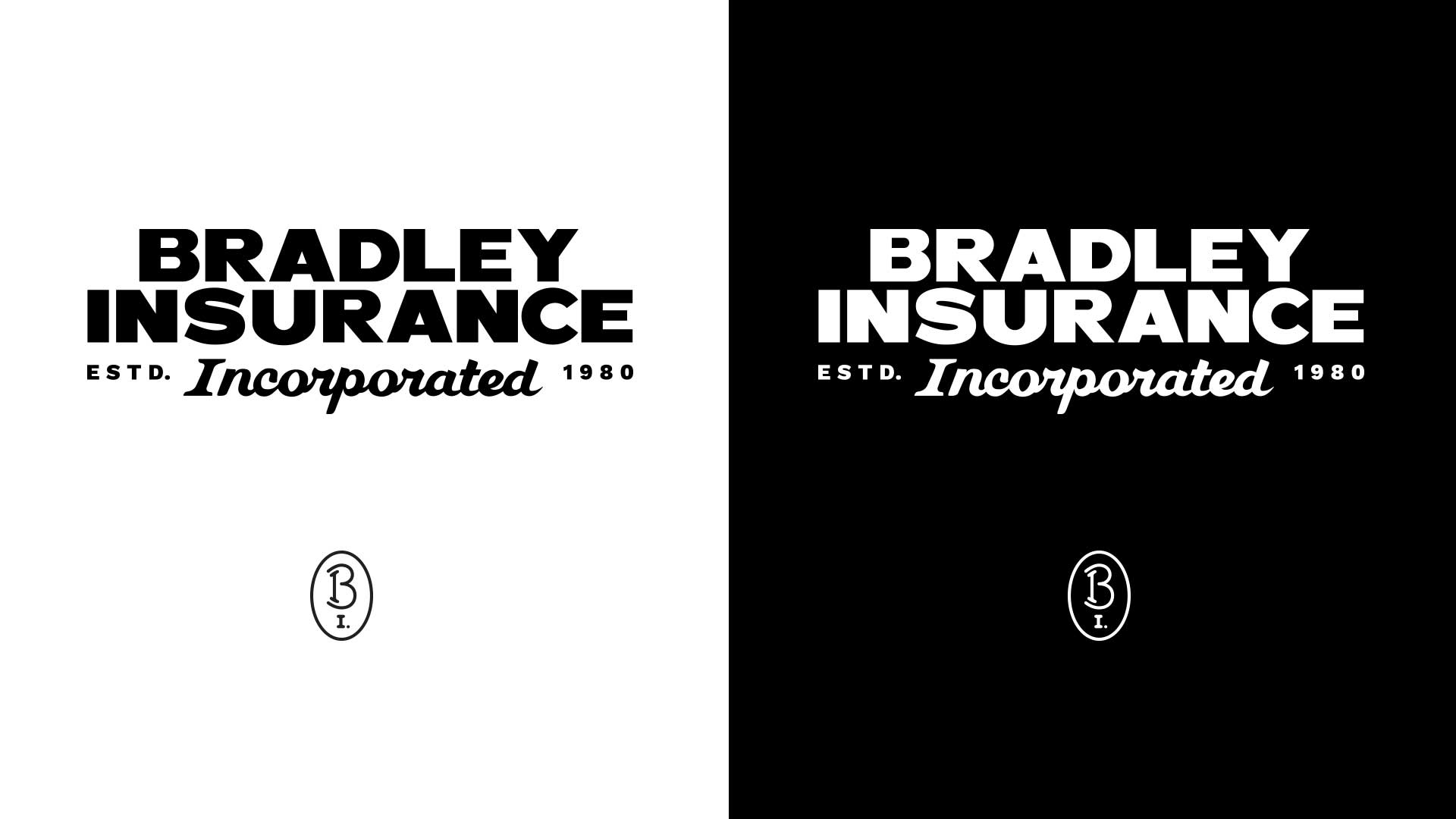 Black and White versions of logo designs