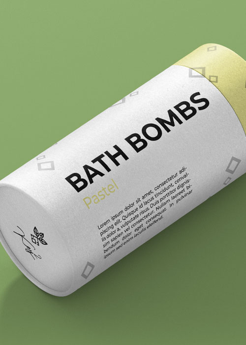 CBD Bath Bomb Packaging Mockup with Key2 Branding